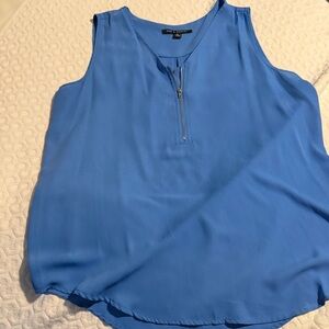 Zac & Rachel Vibrant Blue Zip-Front Blouse